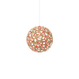 Coral Pendant Light: Small + Bamboo + Red + White