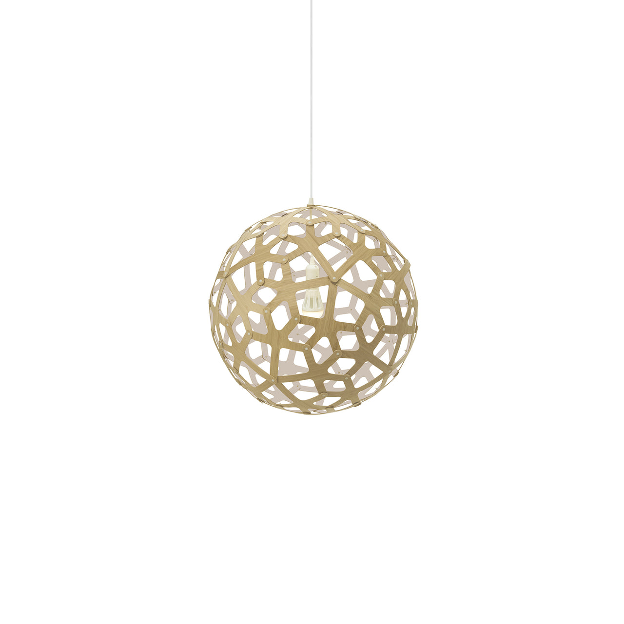 Coral Pendant Light: Small + Bamboo + White + White