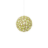 Coral Pendant Light: Small + Bamboo + Lime + White