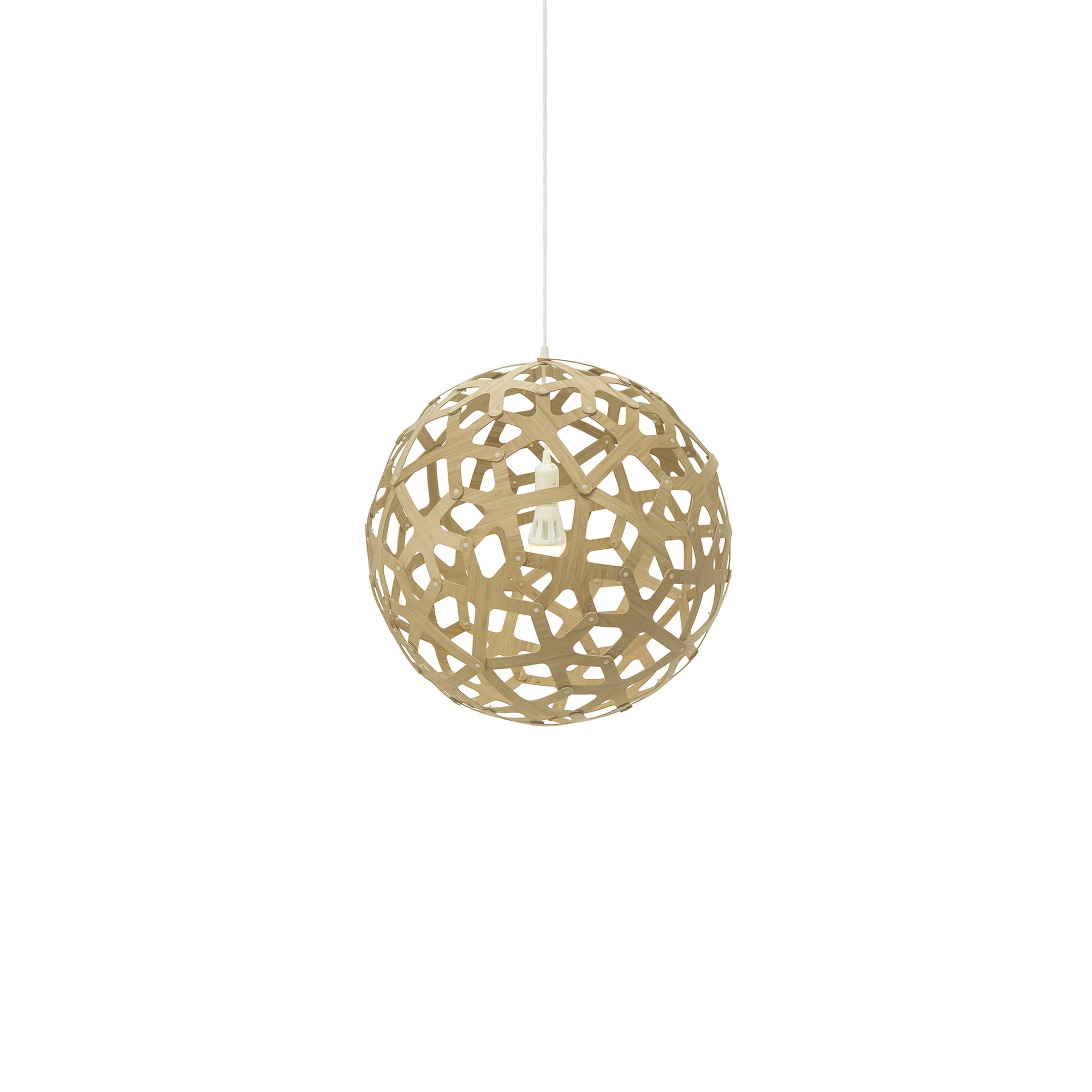Coral Pendant Light: Small + Bamboo + White