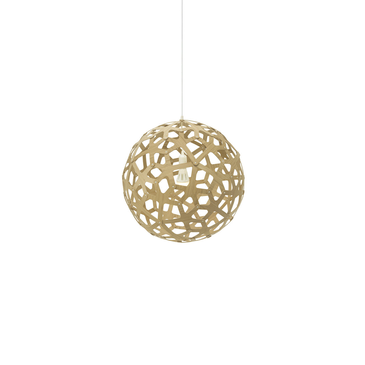 Coral Pendant Light: Small + Bamboo + White