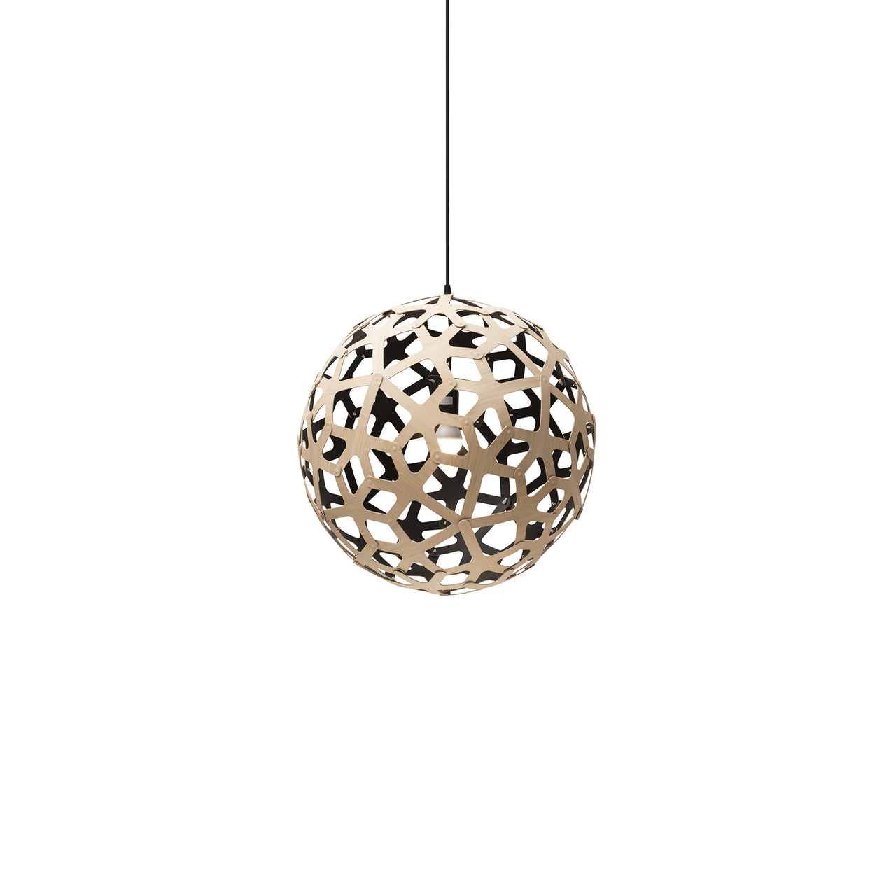 Coral Pendant Light: Small + Bamboo + Black + Black