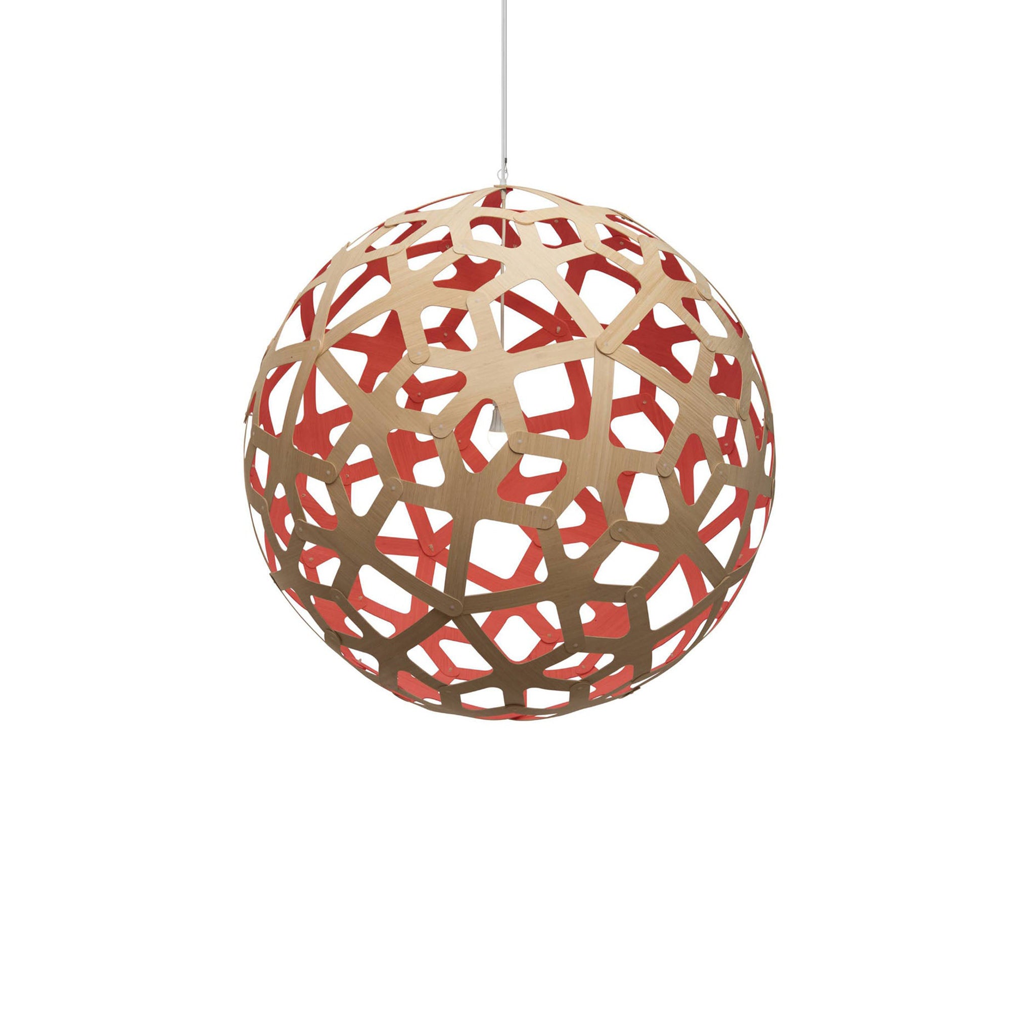 Coral Pendant Light: XX Large + Bamboo + Red + White