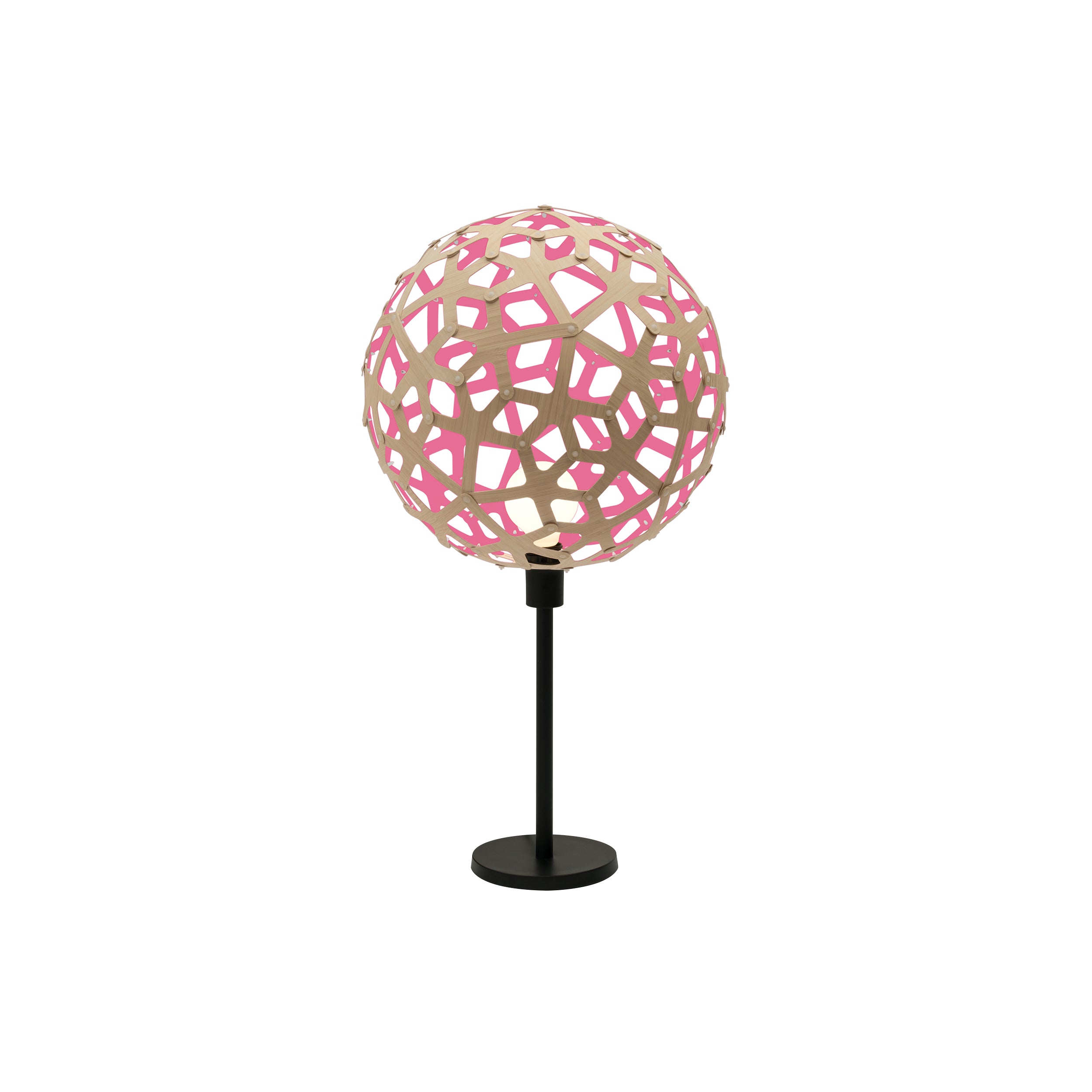 Coral Table Lamp: Bamboo + Pink