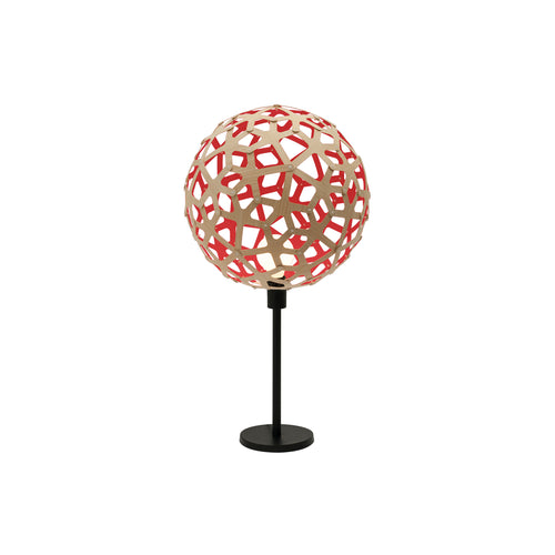 Coral Table Lamp: Bamboo + Red