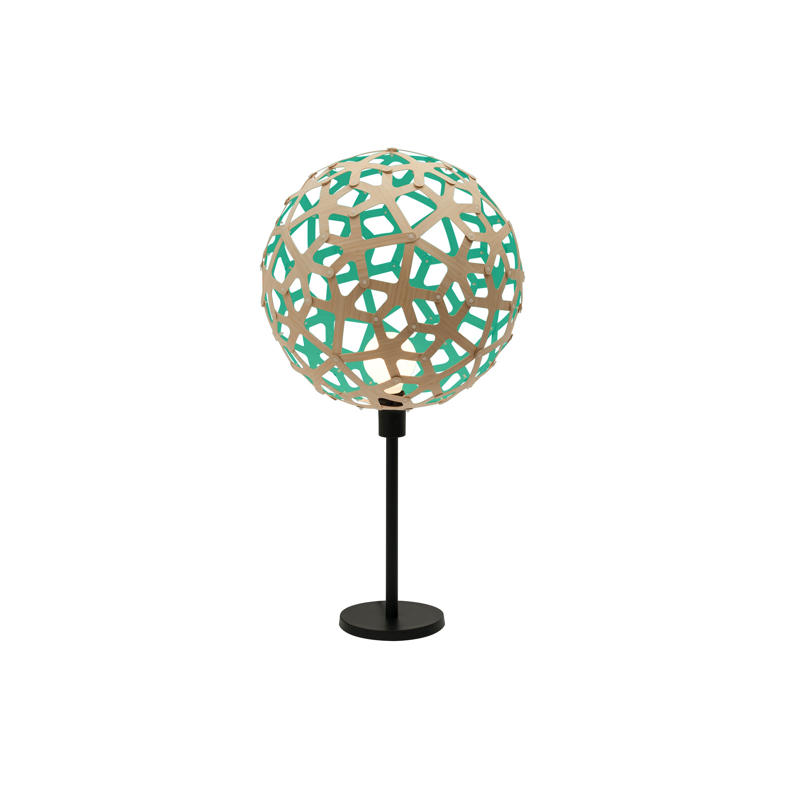 Coral Table Lamp: Bamboo + Aqua