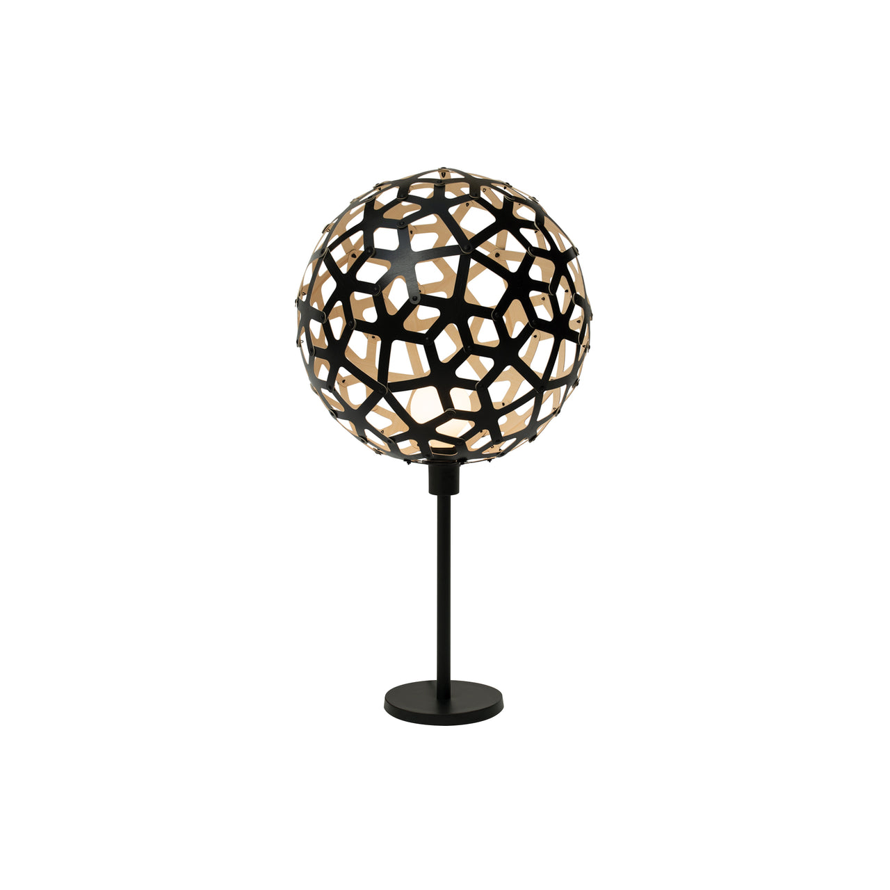 Coral Table Lamp: Black + Bamboo