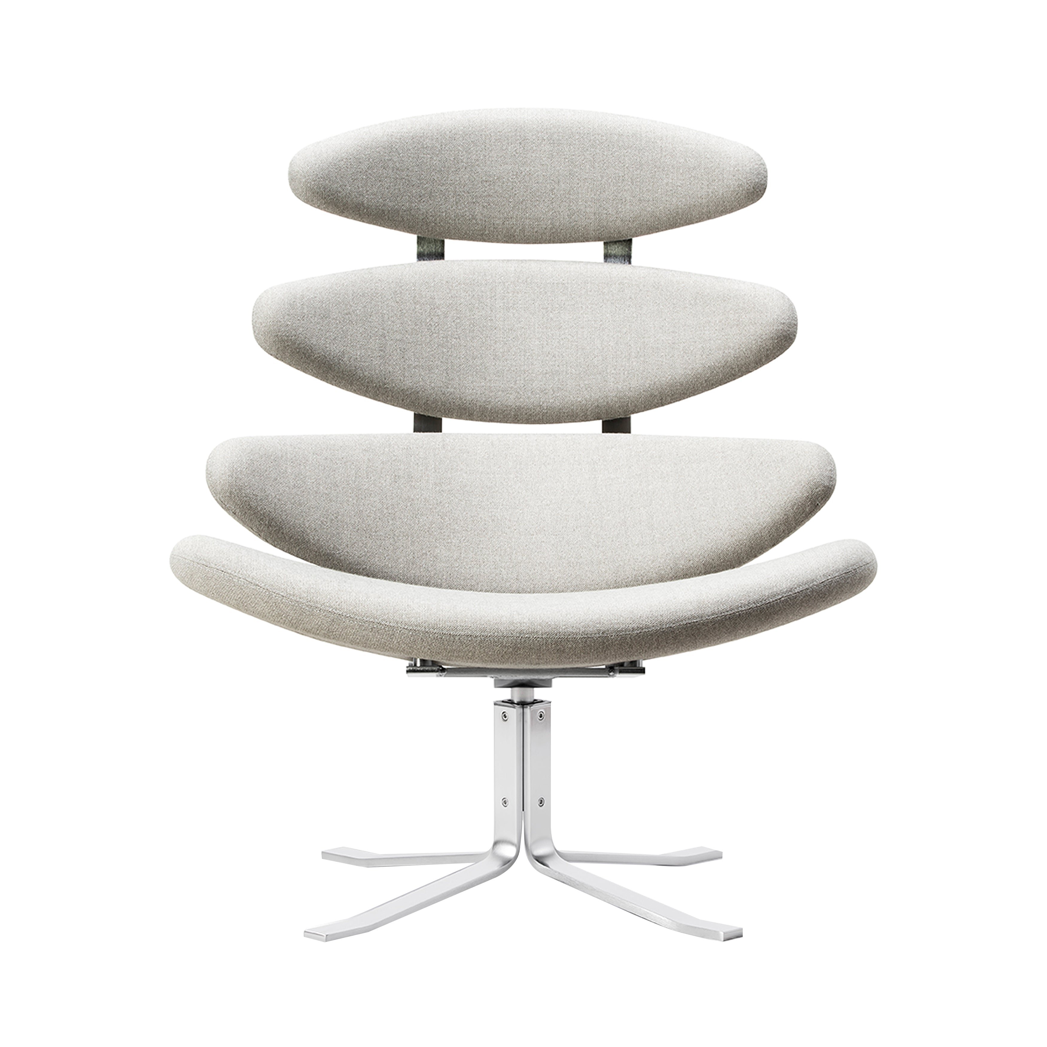 Corona Chair: Brushed Chrome + Without Ottoman