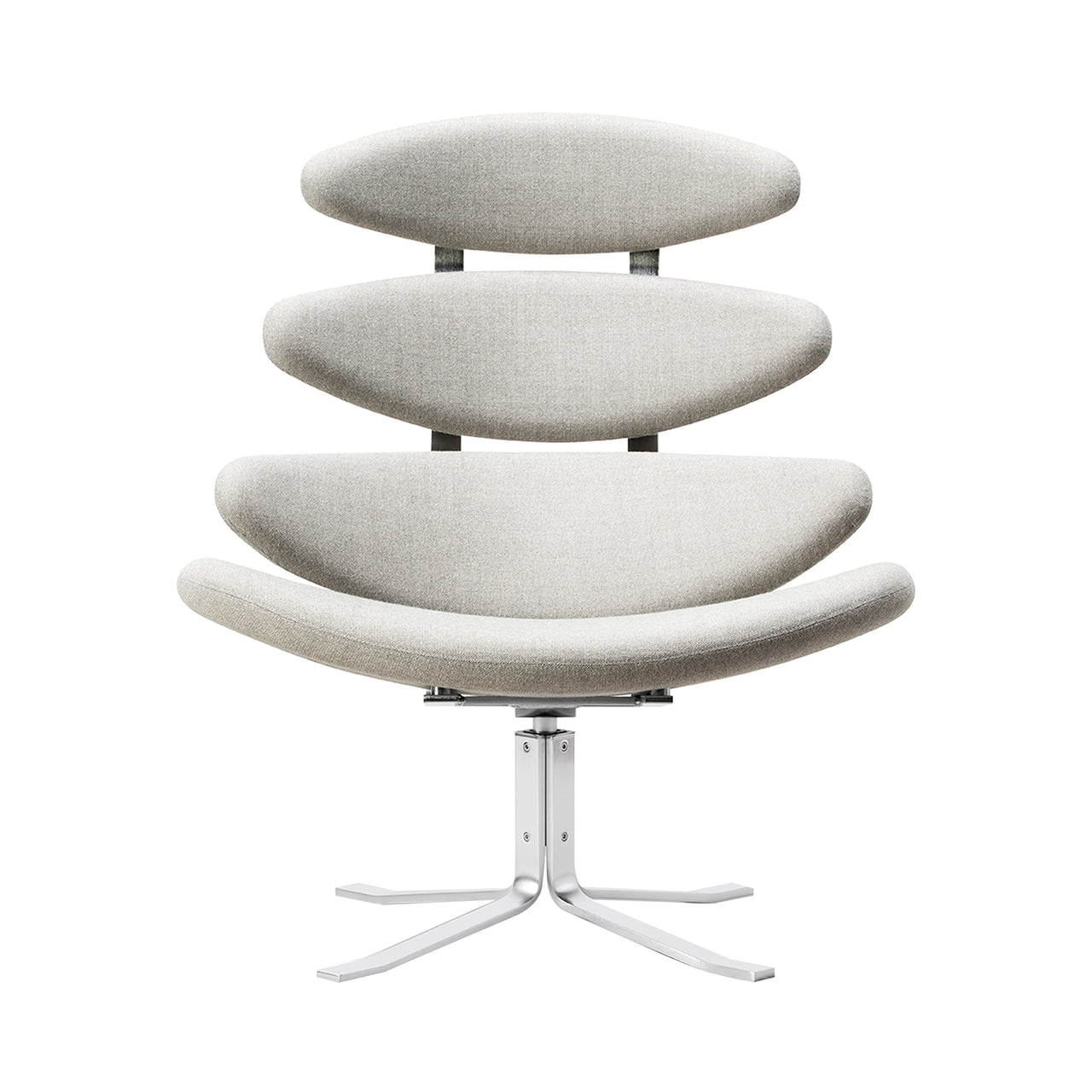 Corona Chair: Brushed Chrome + Without Ottoman