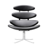 Corona Chair: Brushed Chrome + Without Ottoman
