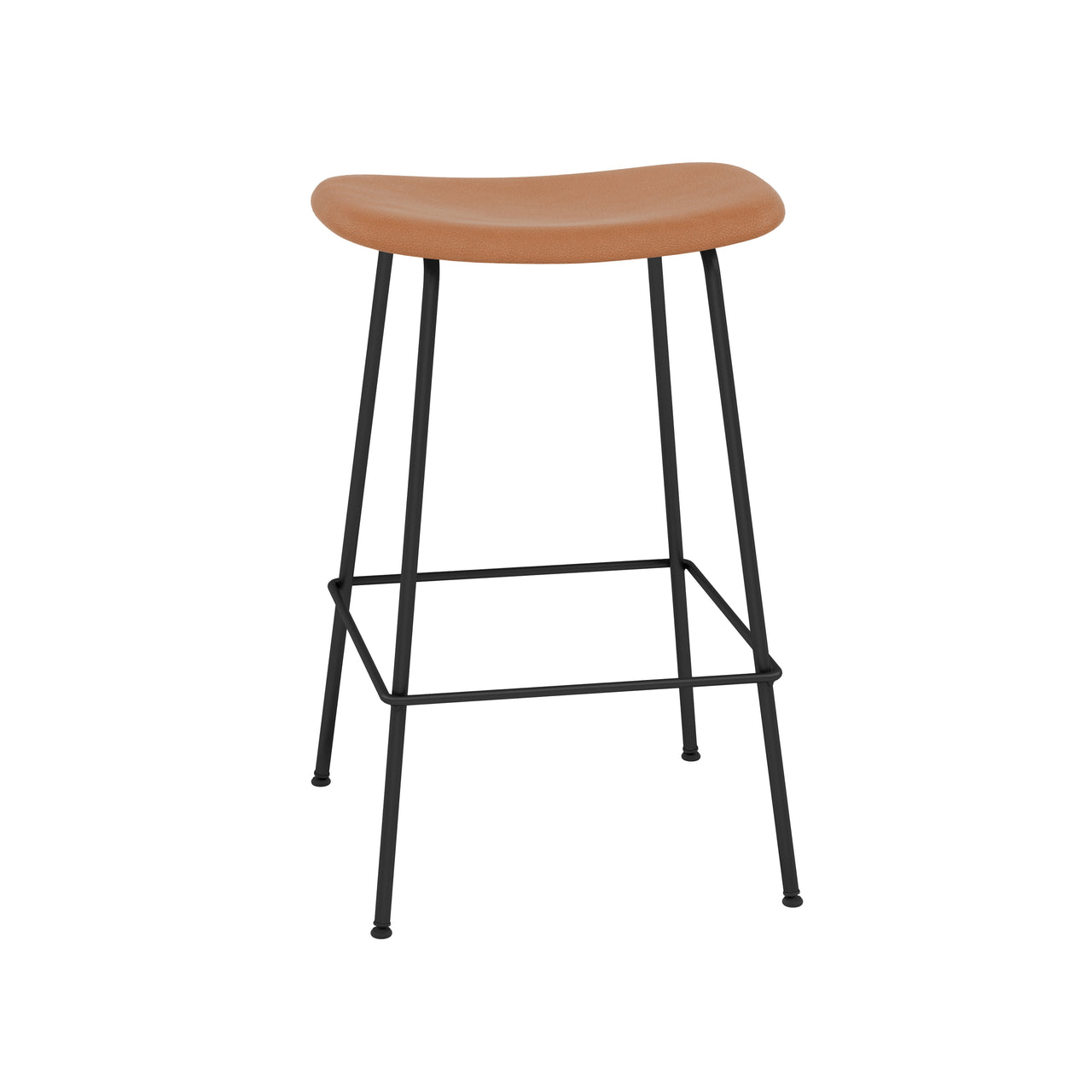 Fiber Bar + Counter Stool: Tube Base + Upholstered + Counter + Anthracite Black