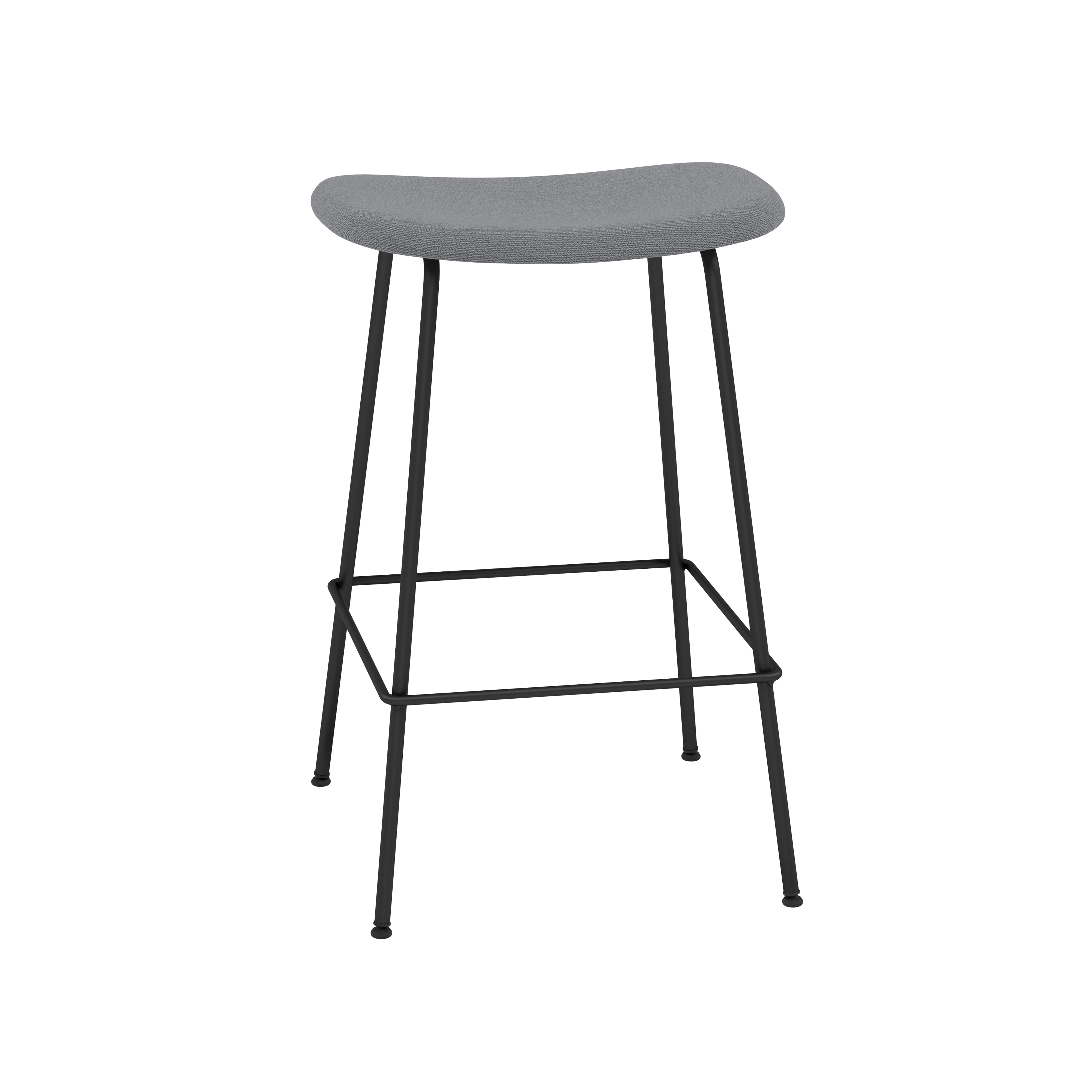 Fiber Bar + Counter Stool: Tube Base + Upholstered + Counter + Anthracite Black