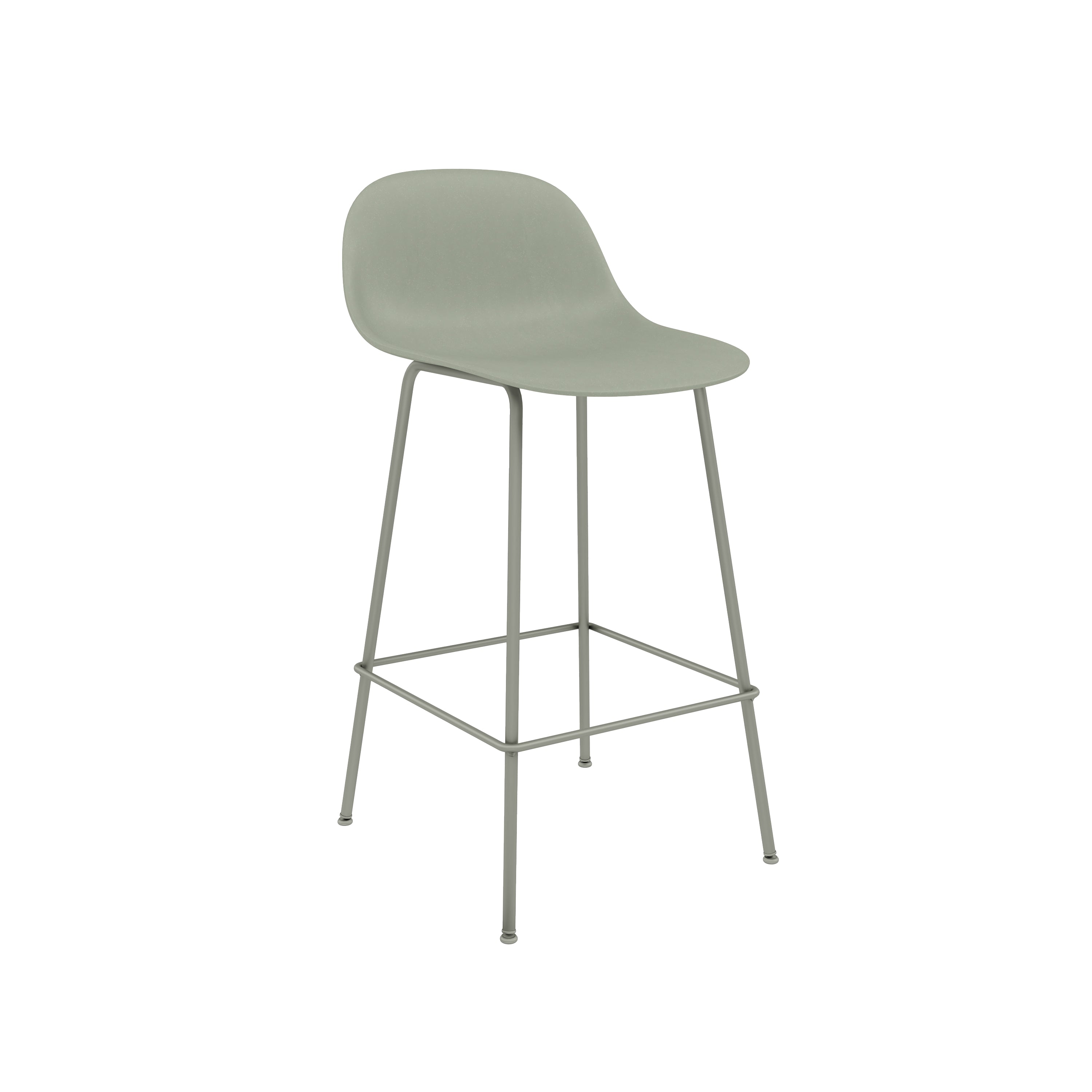 Fiber Bar + Counter Stool with Backrest: Tube Base