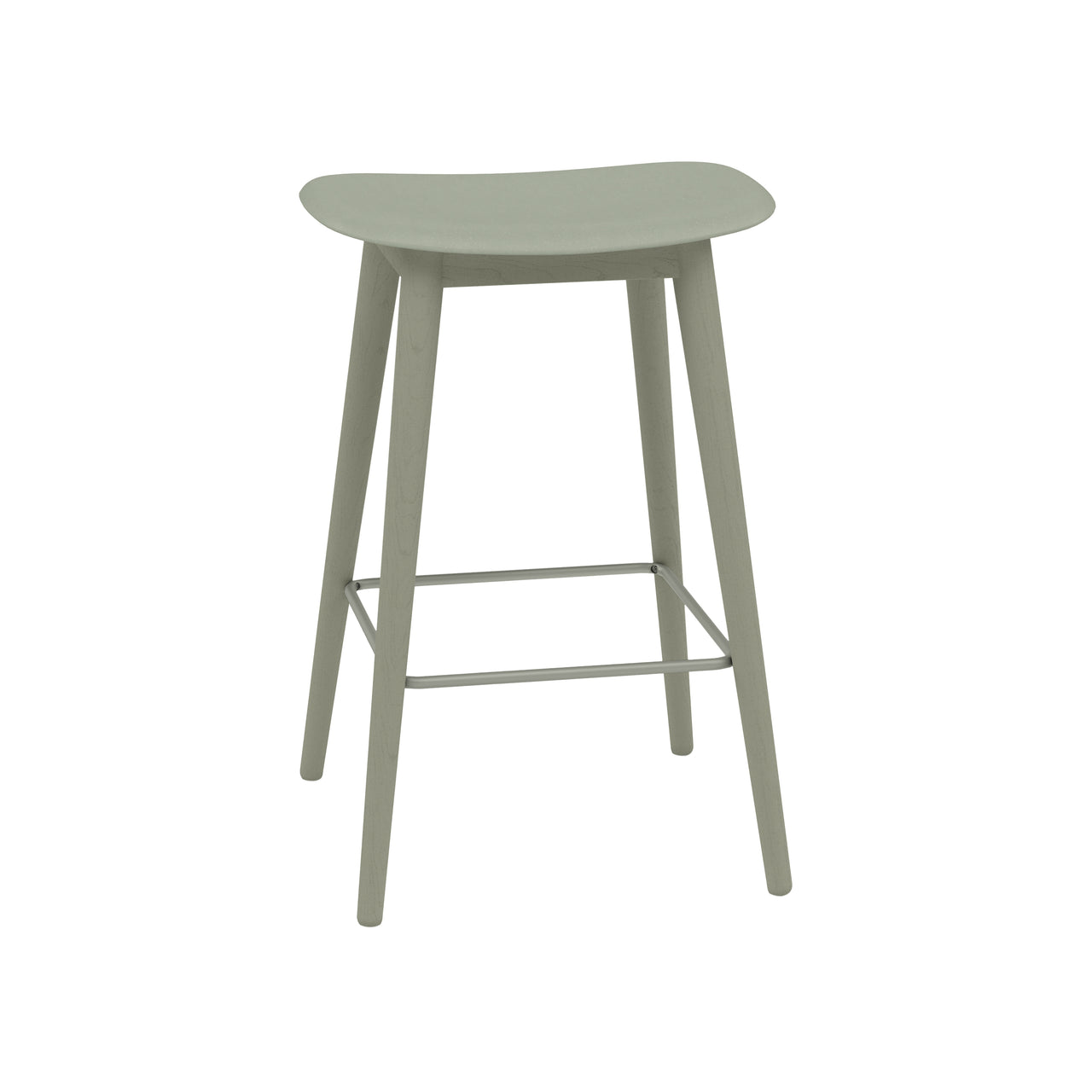 Fiber Bar + Counter Stool: Wood Base + Counter + Dusty Green + Dusty Green