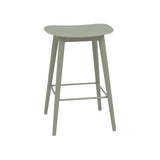 Fiber Bar + Counter Stool: Wood Base + Counter + Dusty Green + Dusty Green