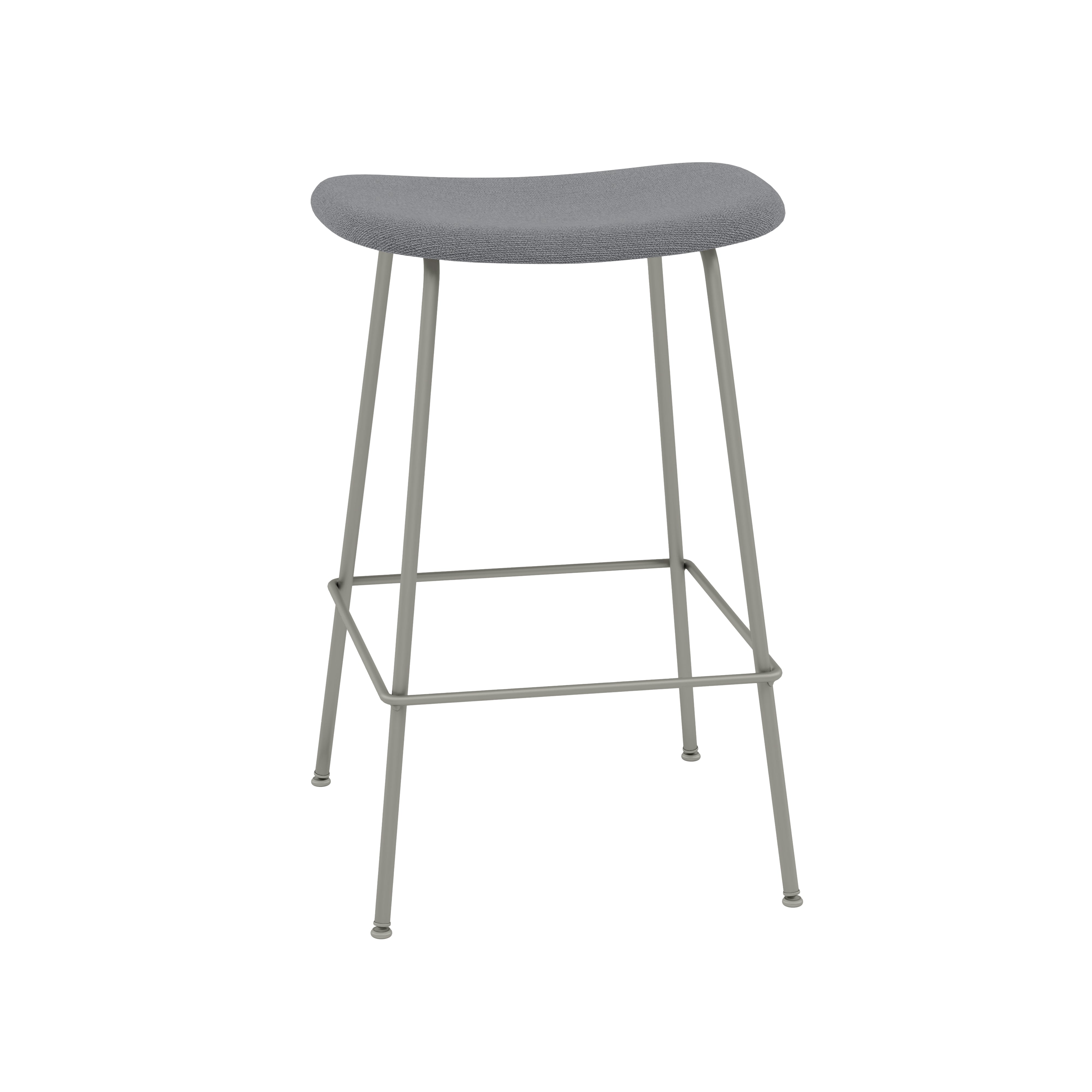 Fiber Bar + Counter Stool: Tube Base + Upholstered + Counter + Grey