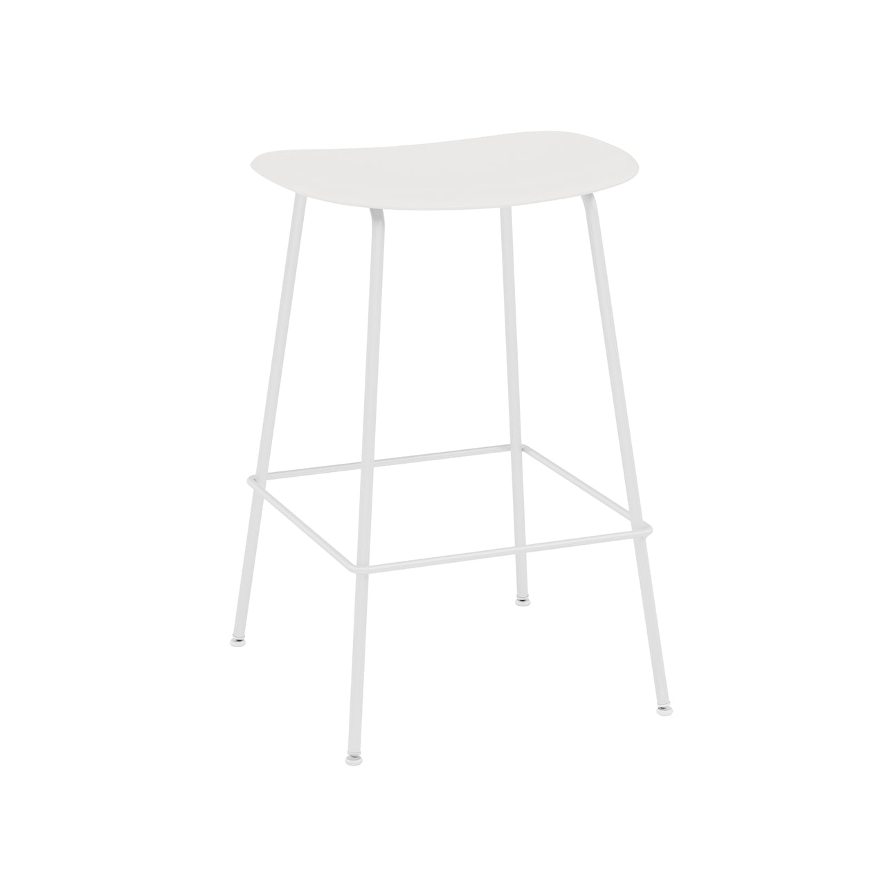 Fiber Bar + Counter Stool: Tube Base + Counter + White + Natural White