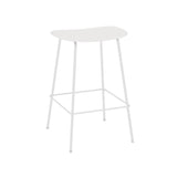 Fiber Bar + Counter Stool: Tube Base + Counter + White + Natural White