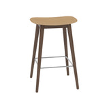 Fiber Bar + Counter Stool: Wood Base + Counter + Stained Dark Brown + Ochre