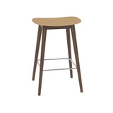 Fiber Bar + Counter Stool: Wood Base + Counter + Stained Dark Brown + Ochre