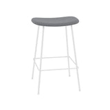 Fiber Bar + Counter Stool: Tube Base + Upholstered + Counter + White