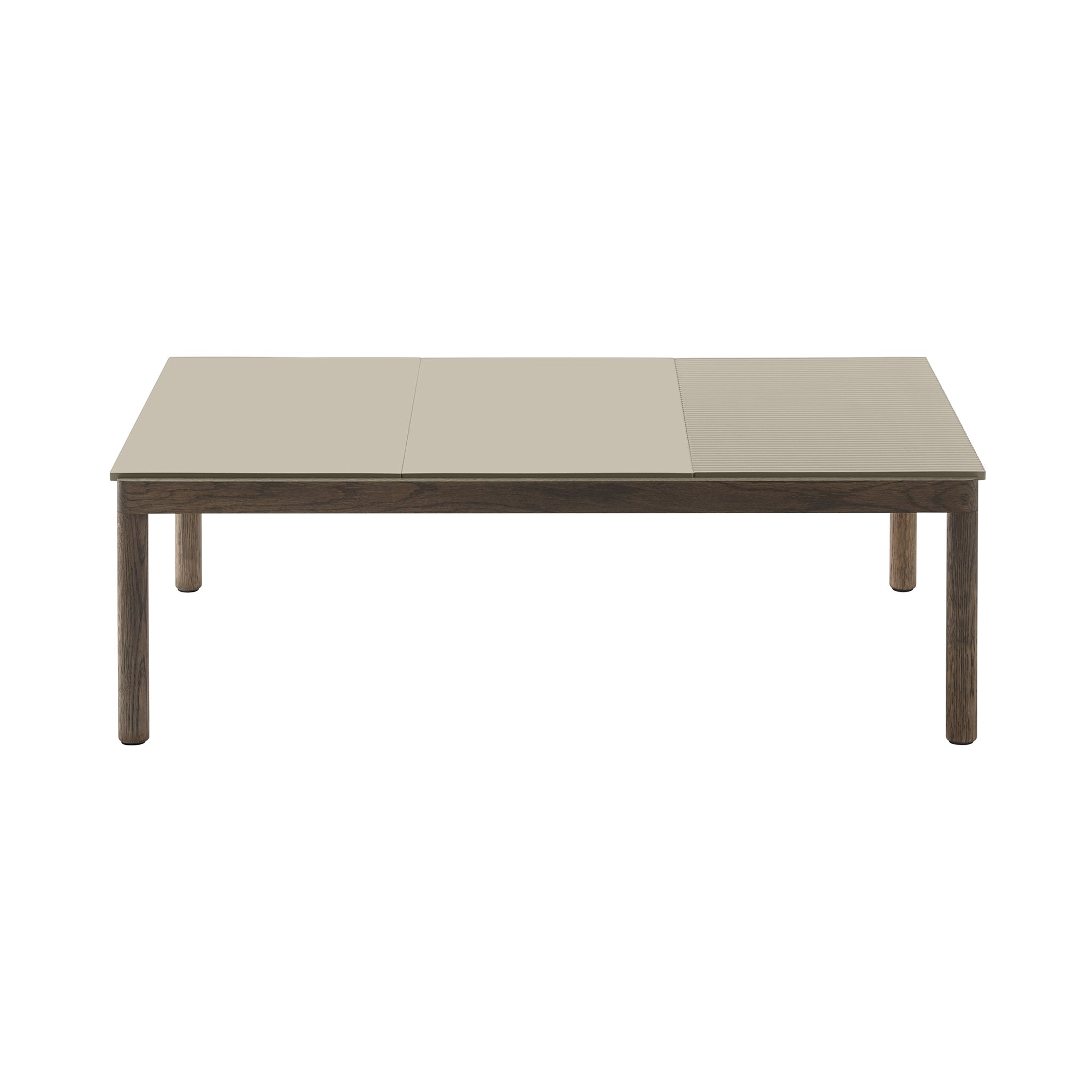 Couple Coffee Table: 2 Plain + 1 Wavy + Sand + Dark Oiled Oak