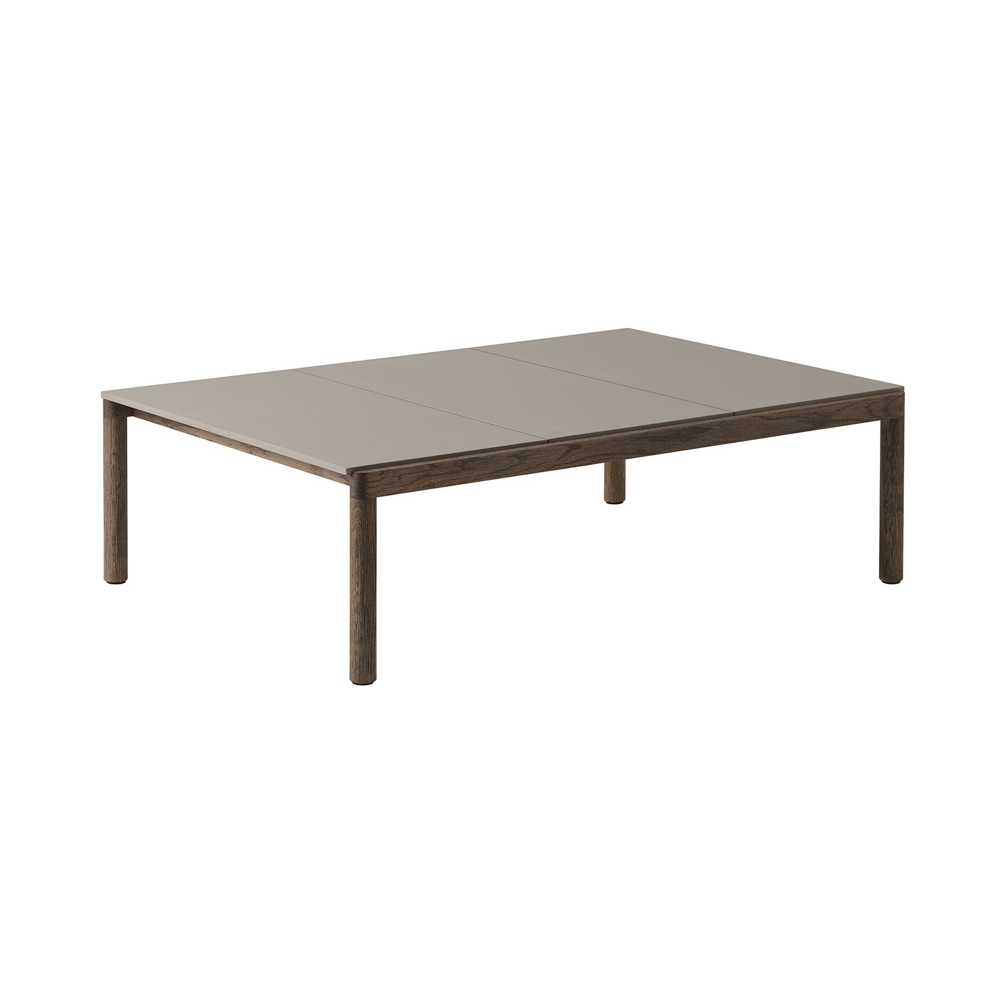 Couple Coffee Table: 3 Plain + Taupe + Dark Oiled Oak