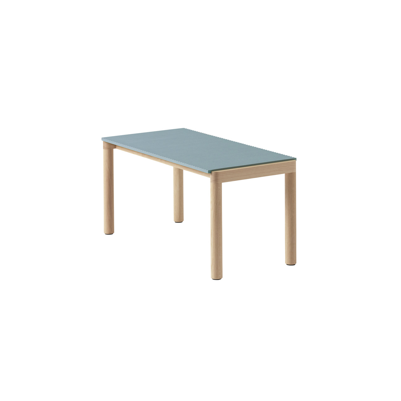 Couple Coffee Table: 1 Wavy + Light Blue + Oak