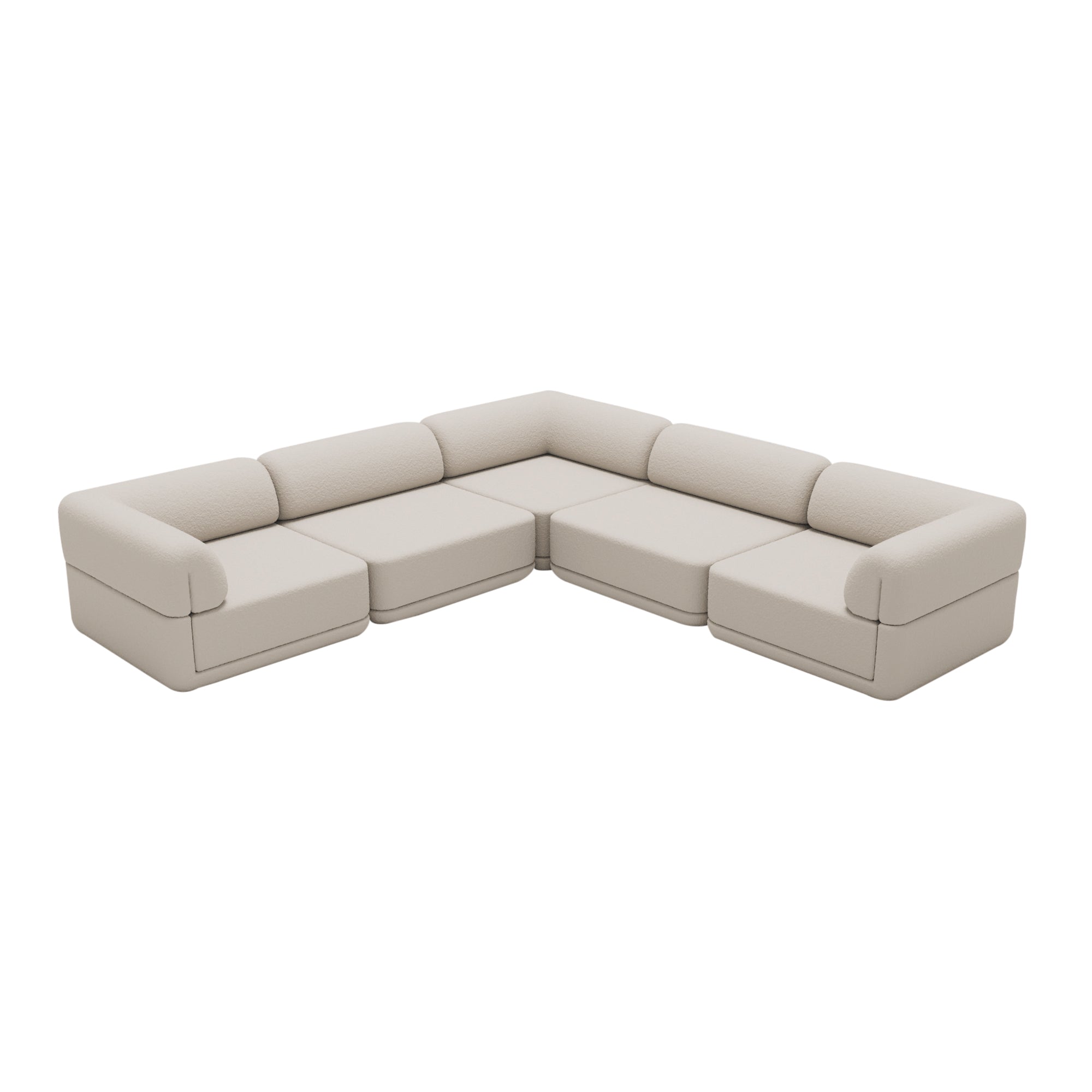 Cube Modular Sofa: Configuration 7 + Boucle Cream