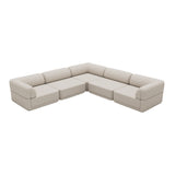 Cube Modular Sofa: Configuration 7 + Boucle Cream