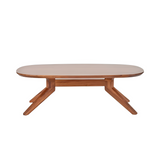 Cross Oval Coffee Table: Walnut