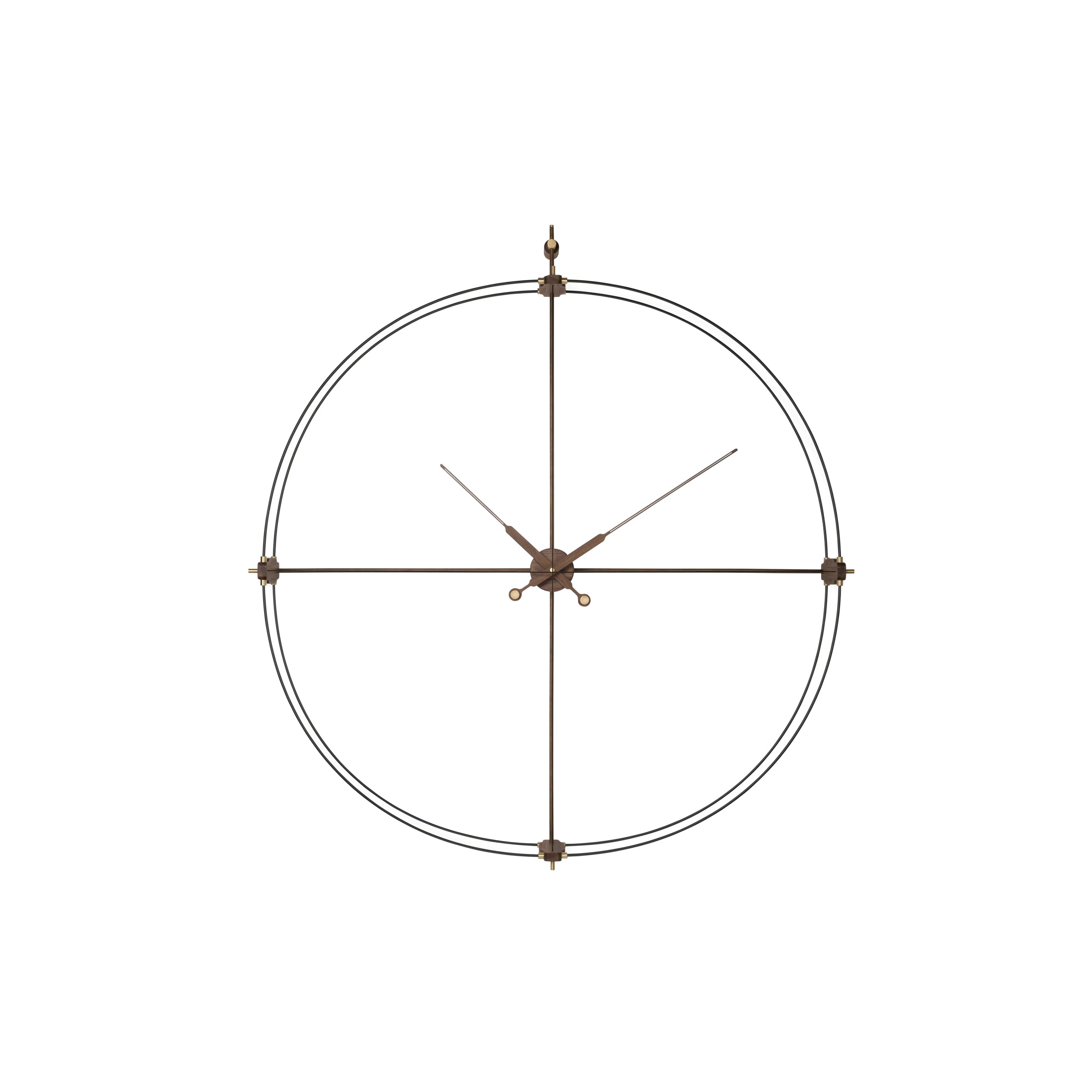 Delmori Premium Wall Clock: Black Fiberglass + Walnut