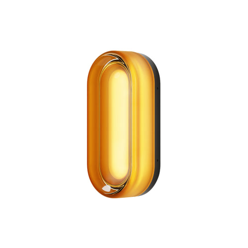 Dimple Dash Lamp: Amber + Black Anodized Powder-Coated