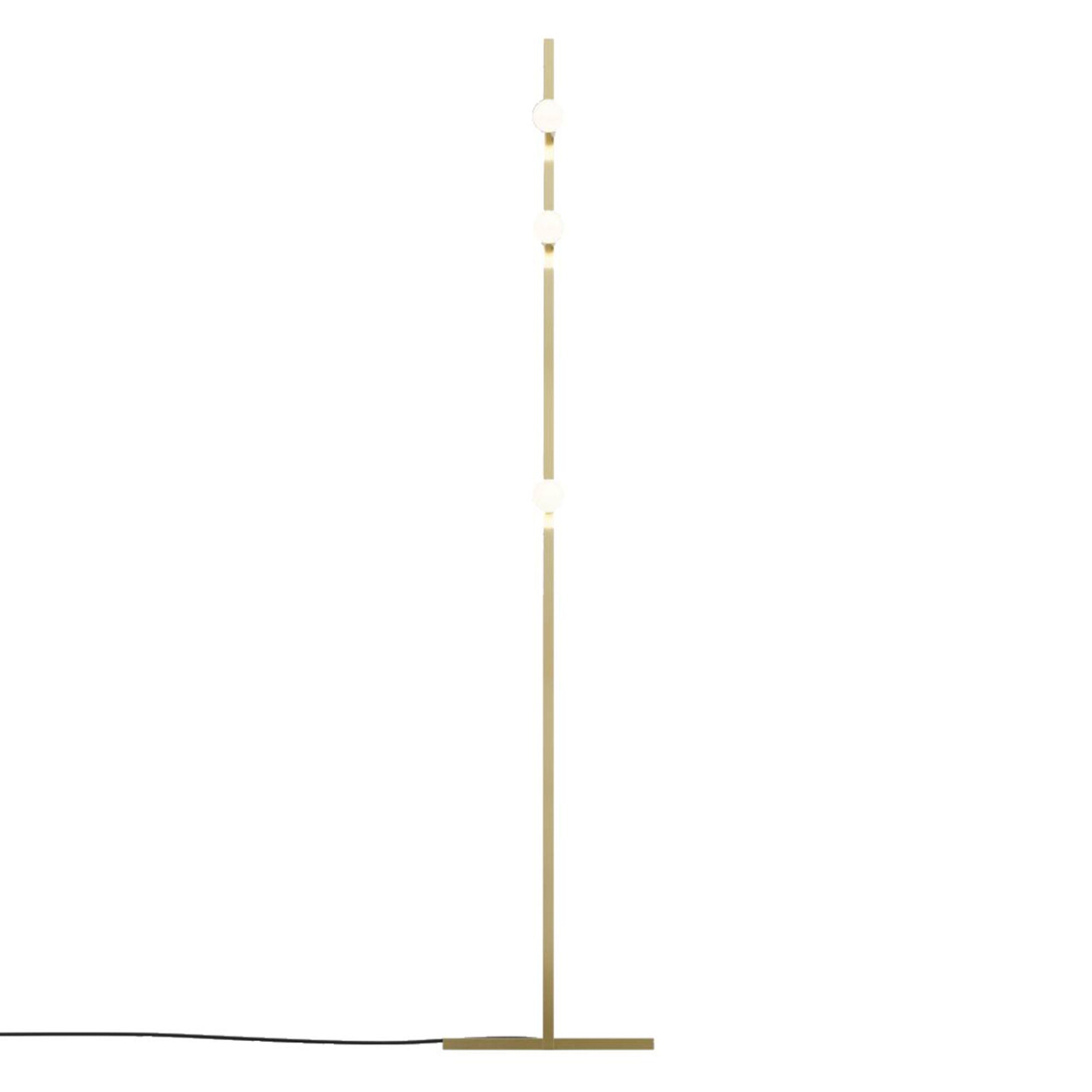 Dot Line Floor Lamp: Brass + Black