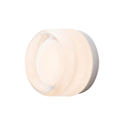 Dimple IP65 Sconce: White Interior + Natural Anodized