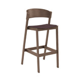 Cover Bar Stool: Upholstered + Stained Dark Brown + Without Foot Protect