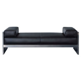 NMAM Core Daybed: Mirror Steel + Black Leather
