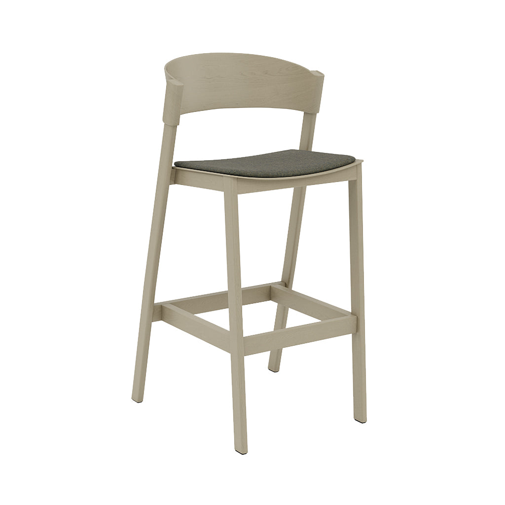 Cover Bar Stool: Upholstered + Dark Beige + Without Foot Protect