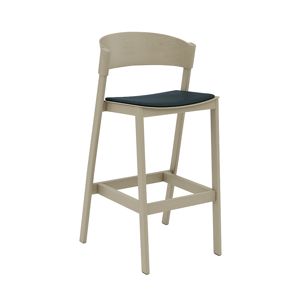 Cover Bar Stool: Upholstered + Dark Beige + Without Foot Protect