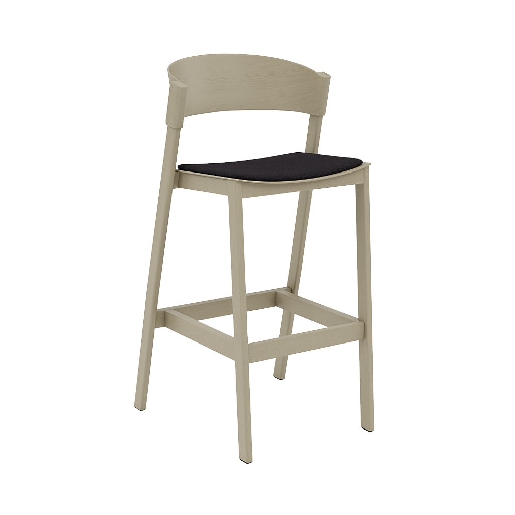 Cover Bar Stool: Upholstered + Dark Beige + Without Foot Protect