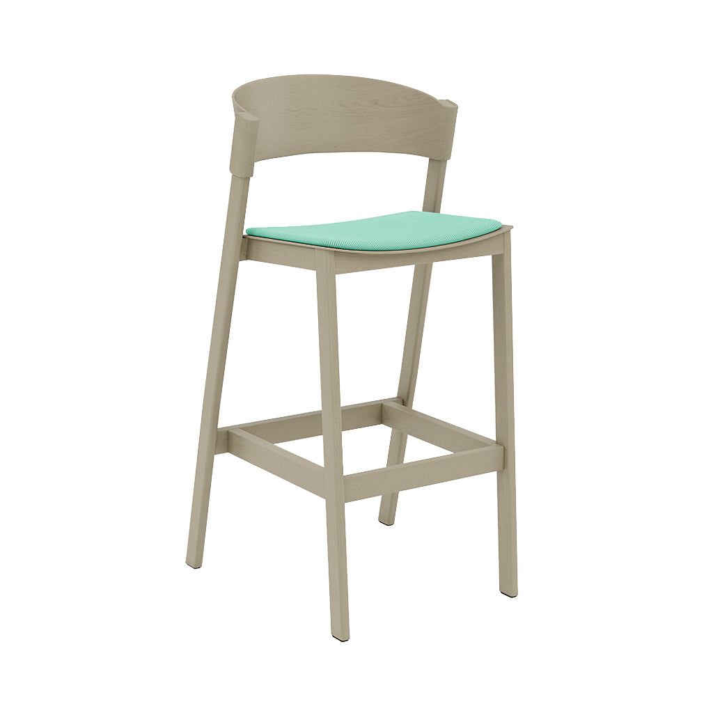 Cover Bar Stool: Upholstered + Dark Beige + Without Foot Protect