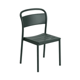 Linear Steel Side Chair: Dark Green