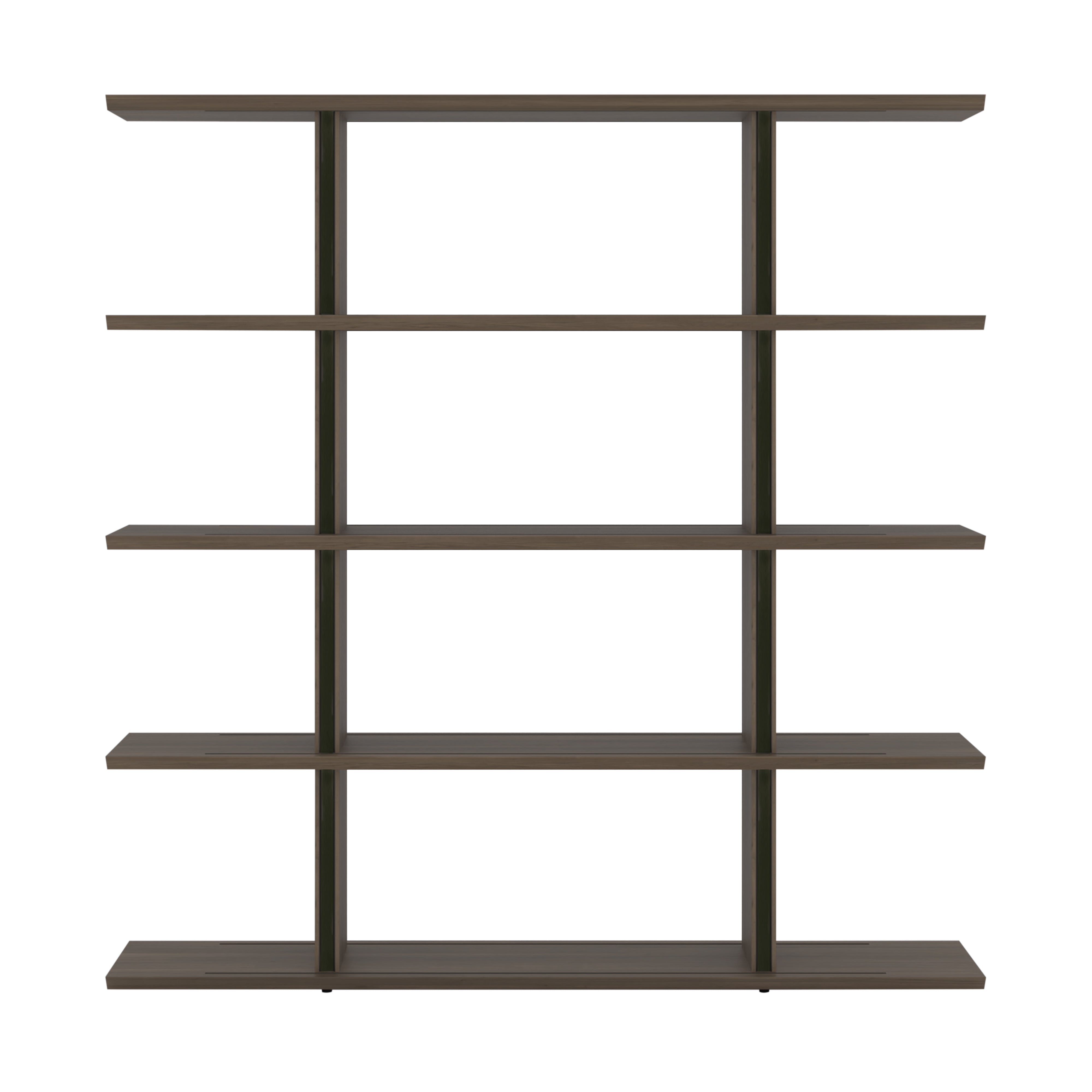 Stockholm Shelf: Composition 4 + Dark Grey Stained Oak + Anodized Aluminum Black