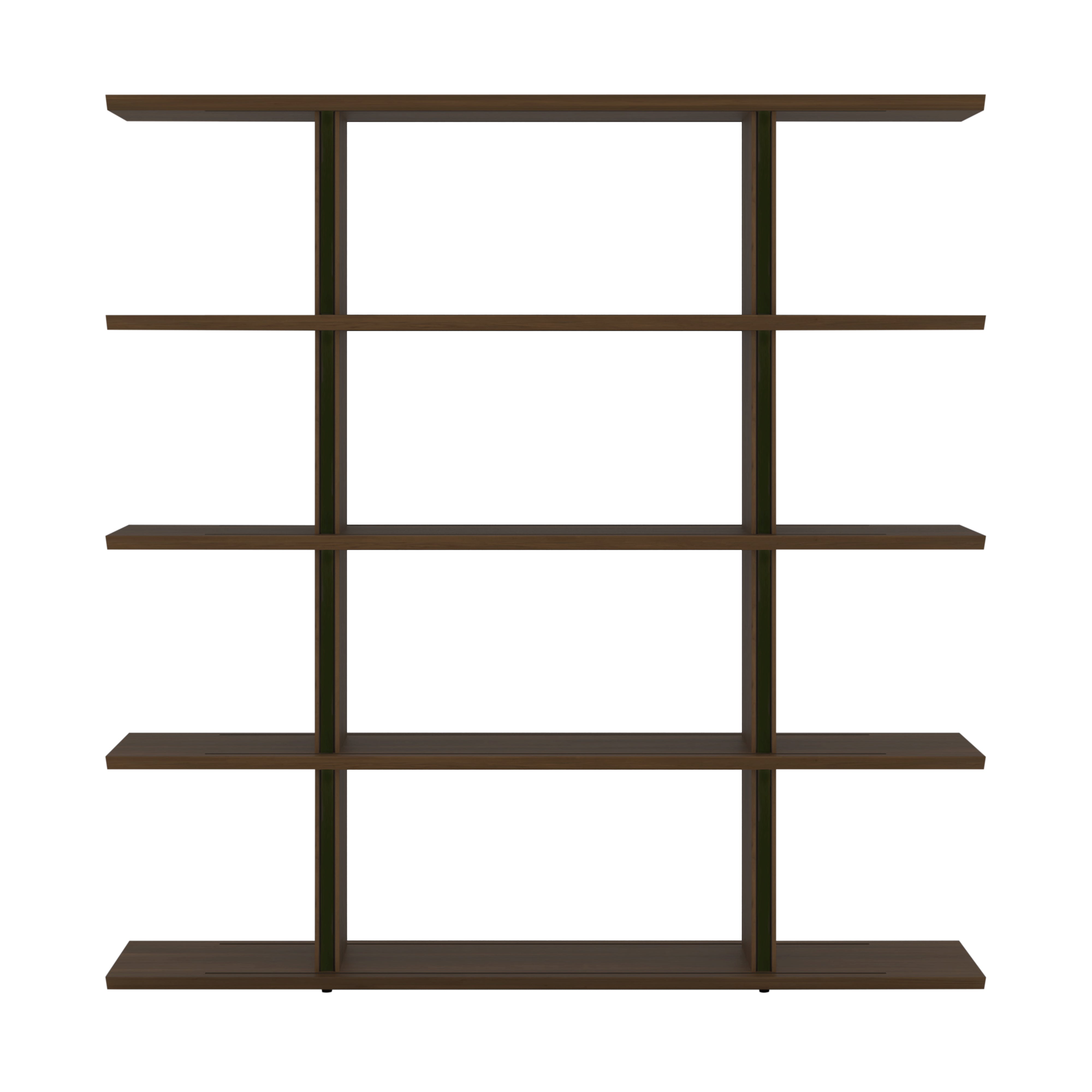 Stockholm Shelf: Composition 4 + Dark Stained Walnut + Anodized Aluminum Black