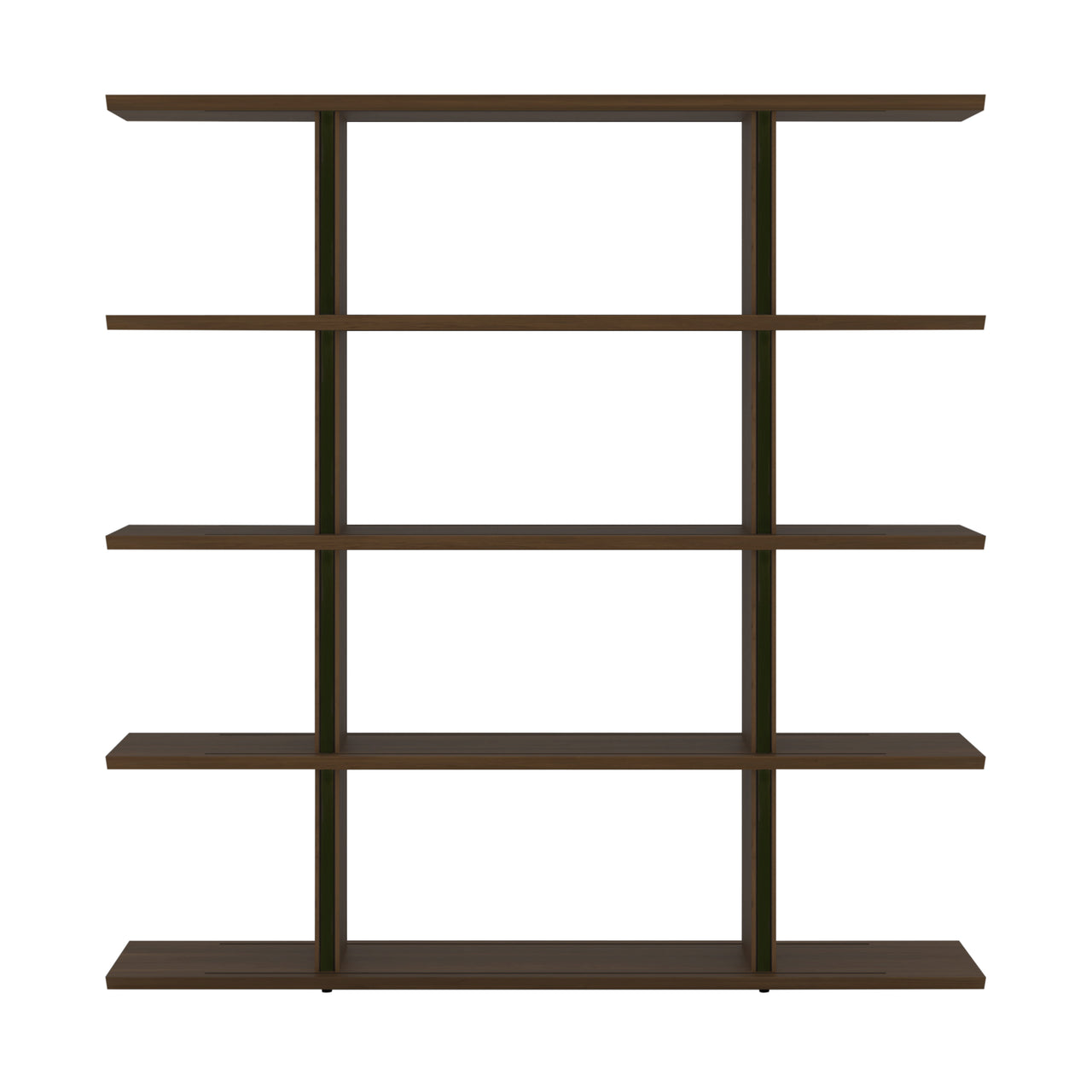 Stockholm Shelf: Composition 4 + Dark Stained Walnut + Anodized Aluminum Black