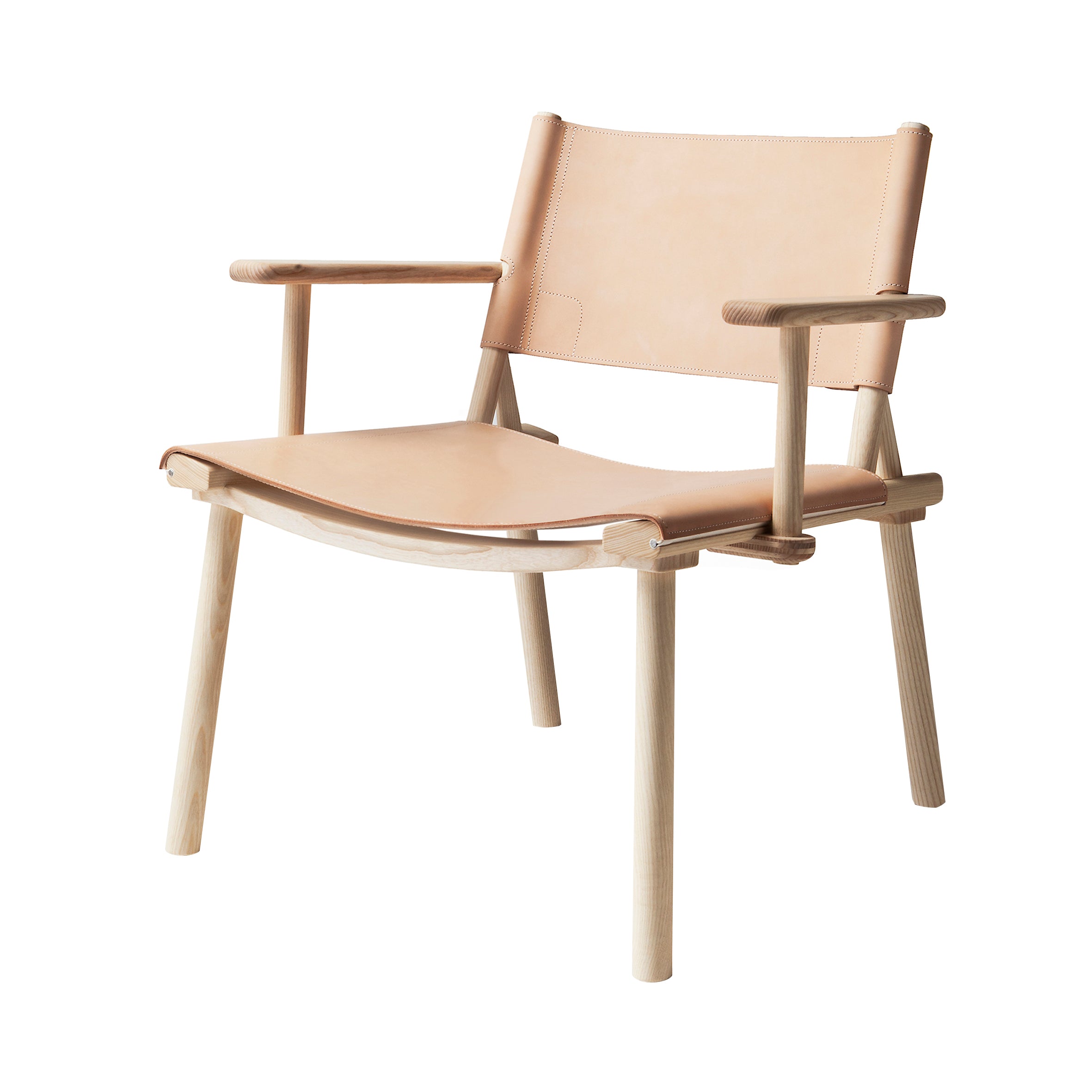 December Lounge Chair: Ash + Nude Leather