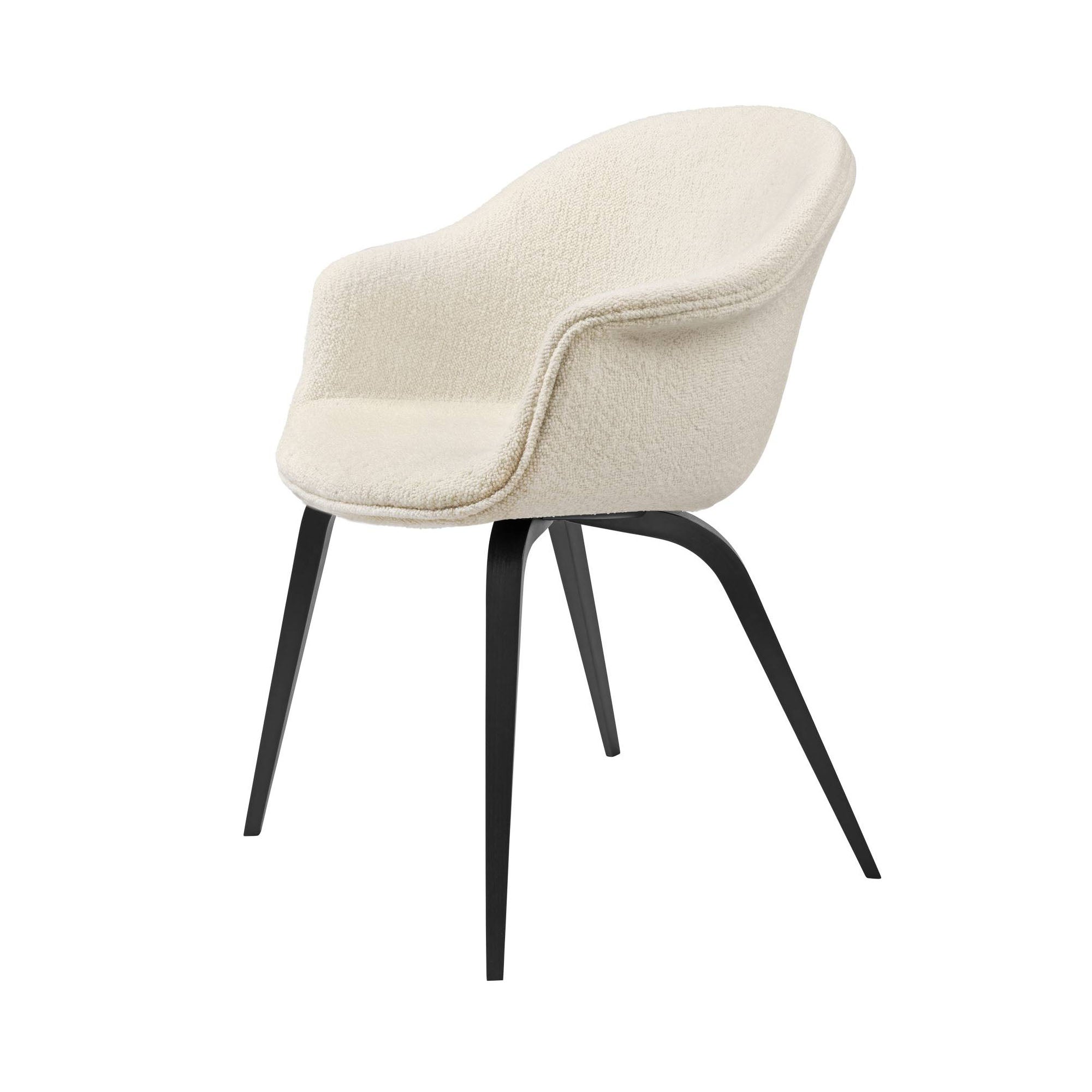 Bat Dining Chair: Wood Base + Fully Upholstered + Black Stained Beech