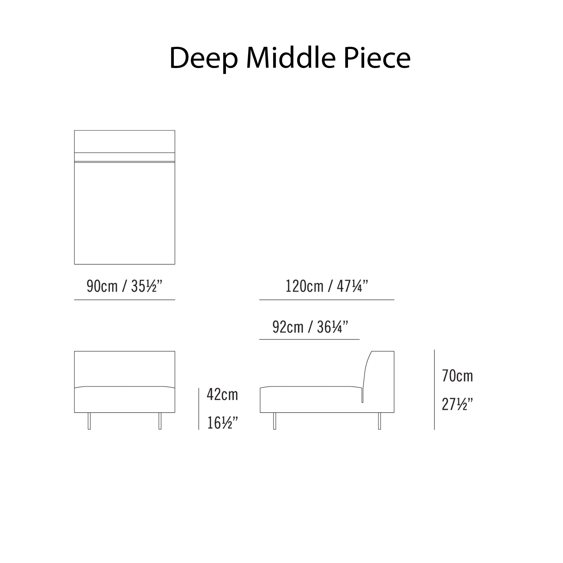 Endless Sectional Sofa: Deep + Middle Piece