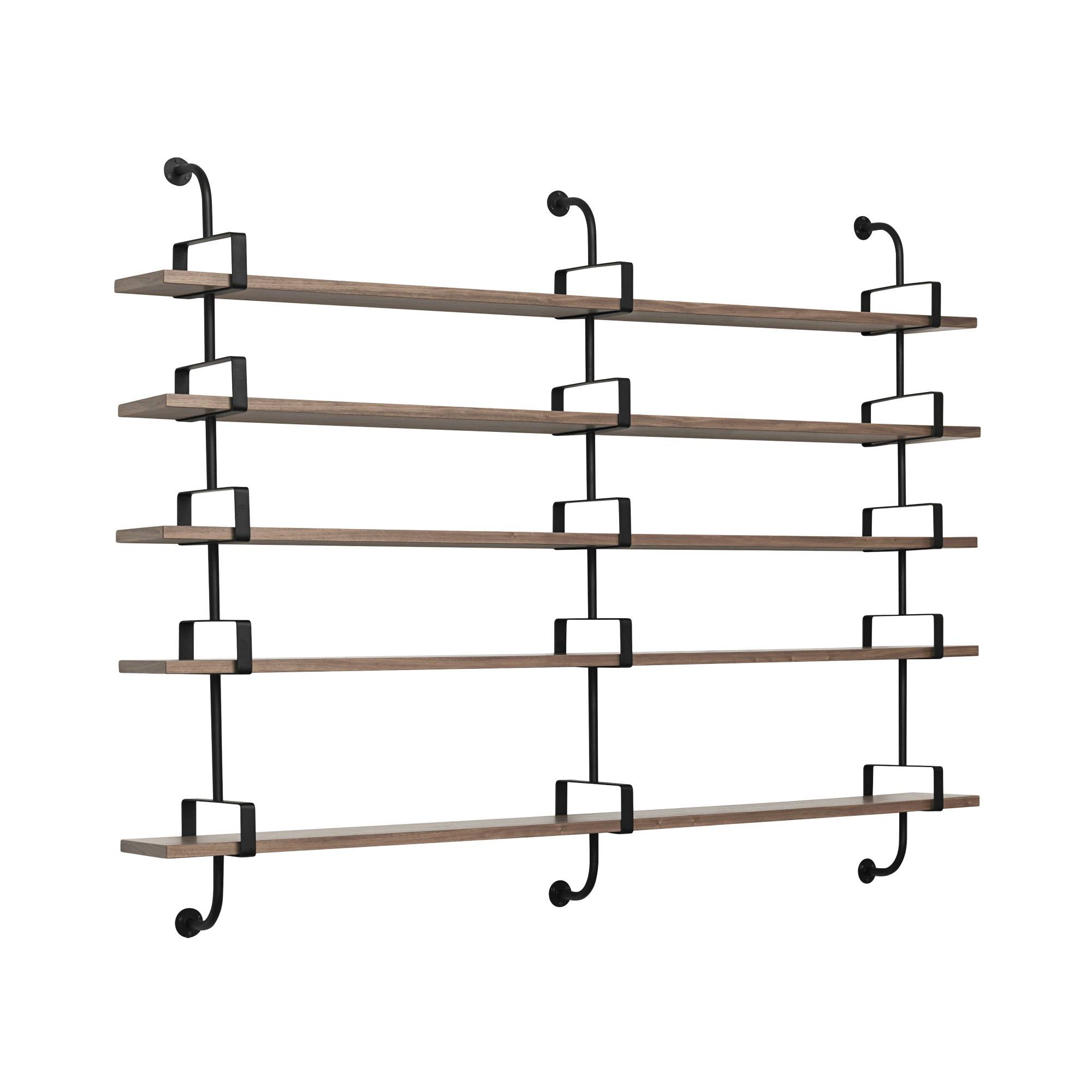 Demon Shelf: 3 Brackets + 5 Shelves + American Walnut