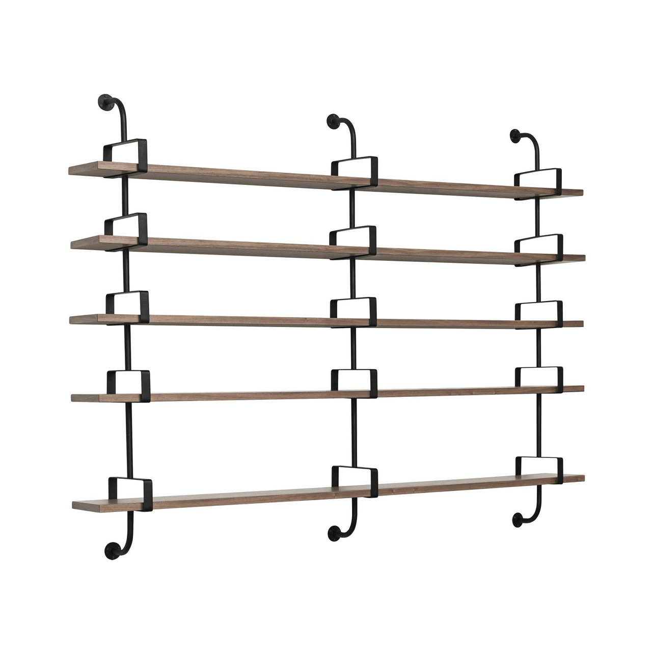 Demon Shelf: 3 Brackets + 5 Shelves + American Walnut